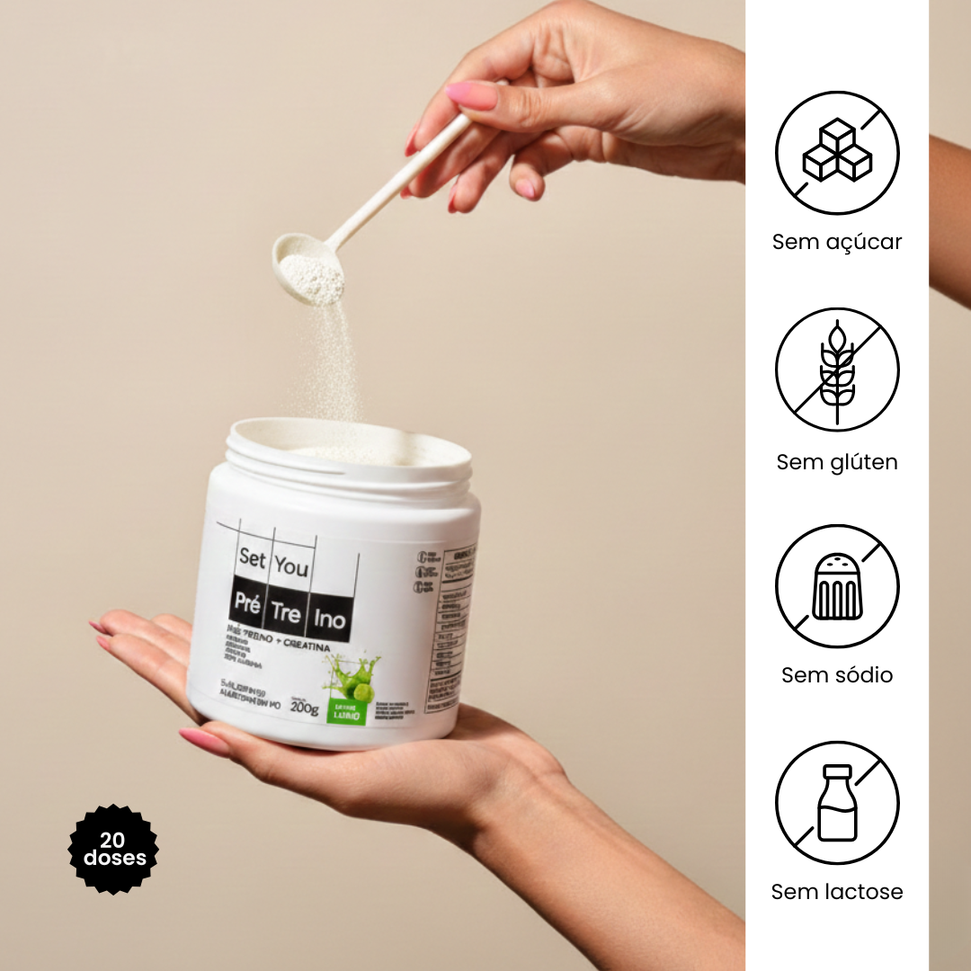 Pré-treino com Creatina Sabor Limão SetYou